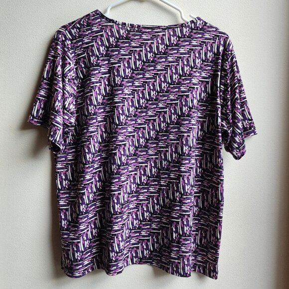 BonWorth Purple Print Scoop Neck Short Sleeve Jersey Size Large - Picture 12 of 12